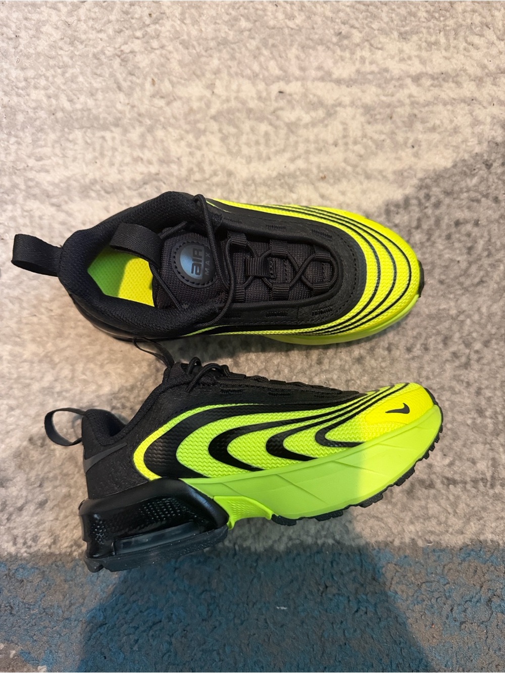 Nike Air Max Fire Kids Black and Neon Green Sneakers